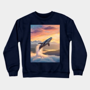 flying whale Crewneck Sweatshirt